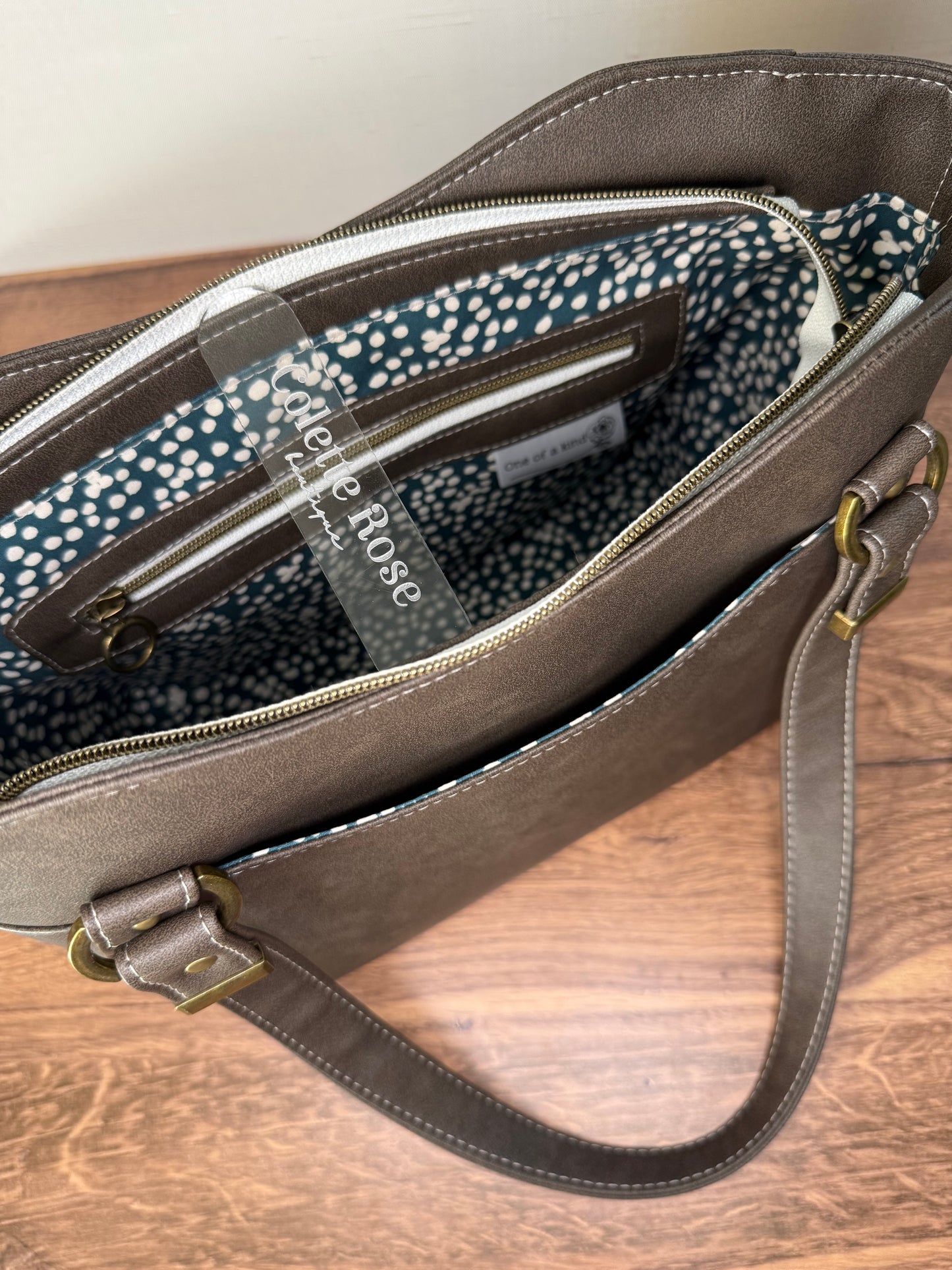 Brown Vinyl Shoulder Bag
