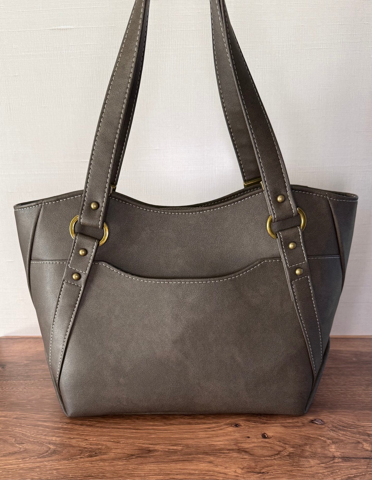 Brown Vinyl Shoulder Bag