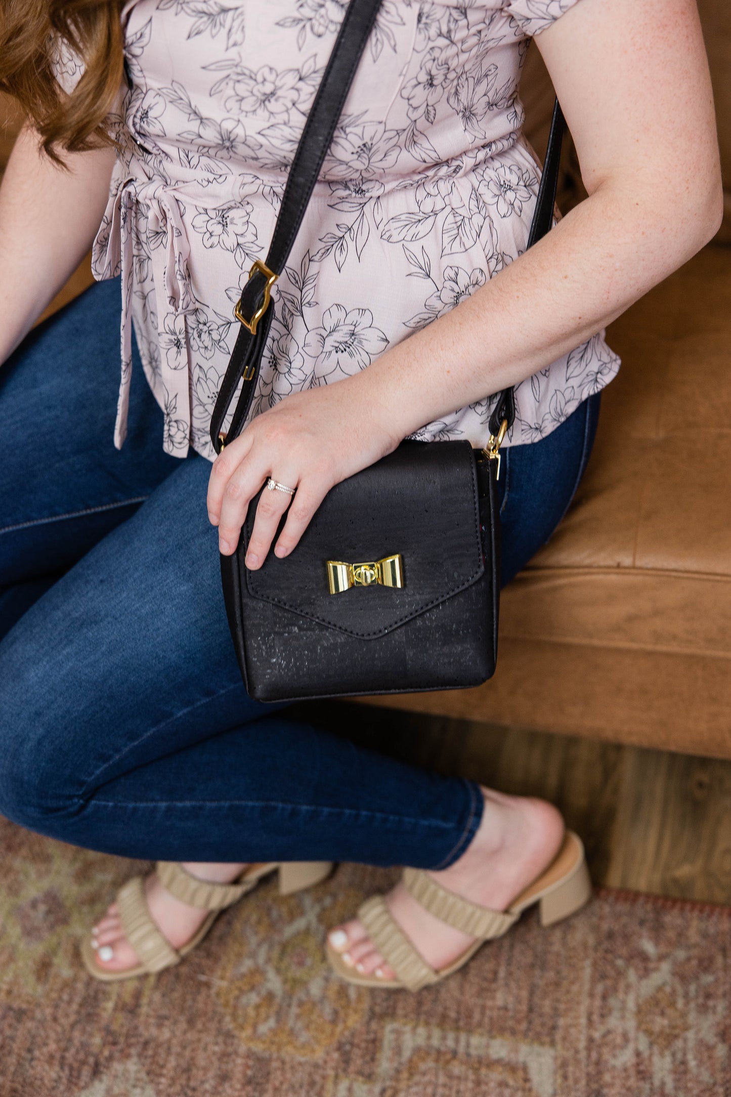 Black Cork Crossbody
